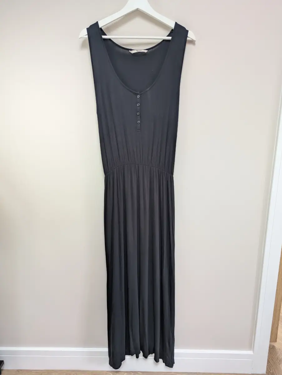 TU Black Sleeveless Maxi Dress Size 12 Tie Waist Vest Dress Summer