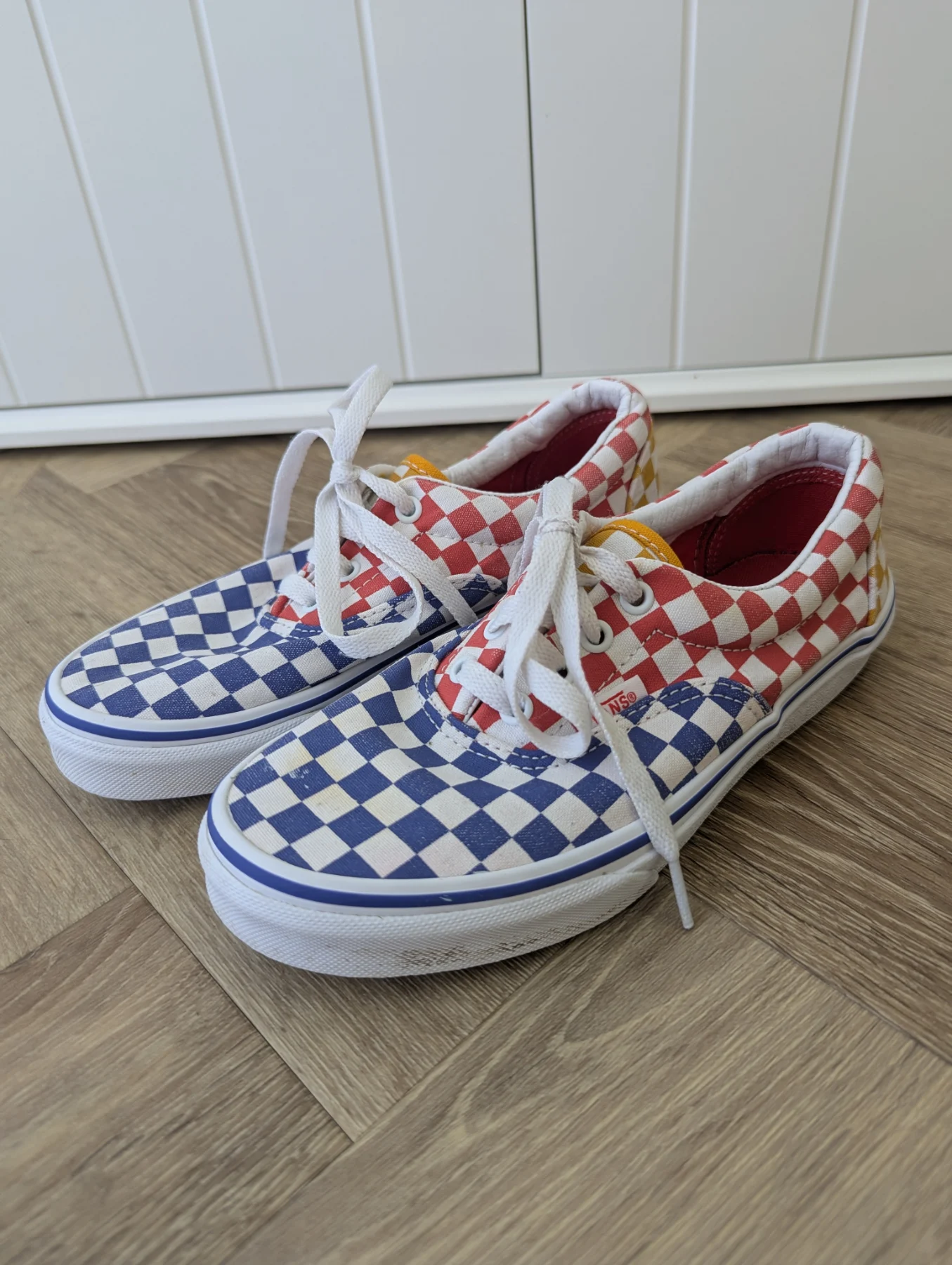 Vans Era Kids Tri Checkerboard Sneakers Size UK 3 Trainers Lace Up