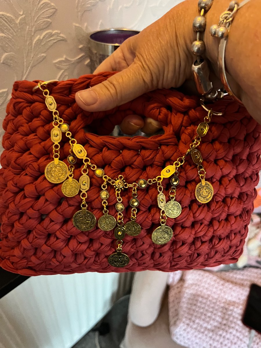 Hand crochet handbag