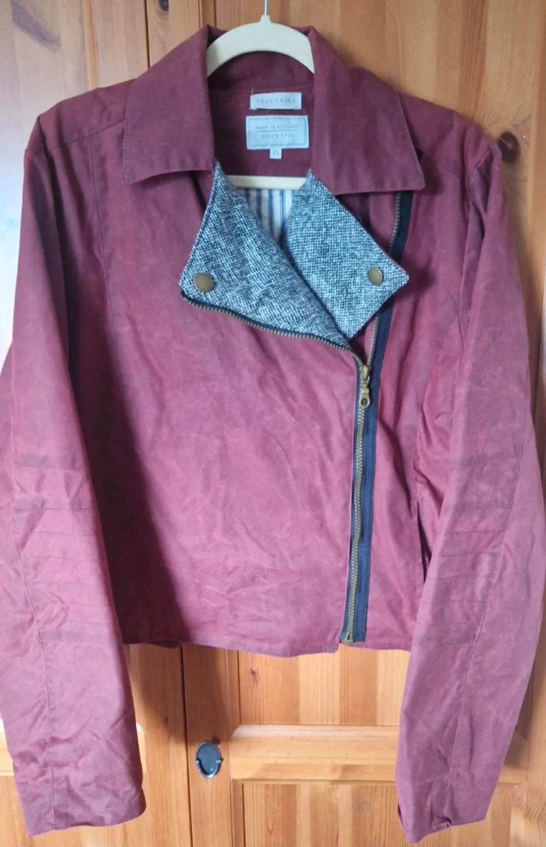 Peregrine waxed cotton biker style jacket  Size XL / equivalent to a uk 18