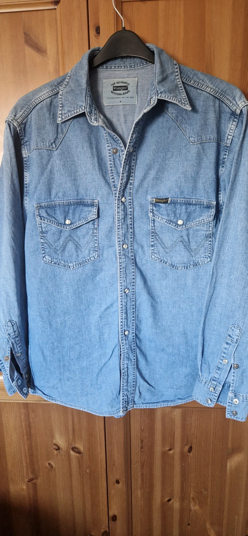 Vintage Wrangler Denim Shirt - Size Small