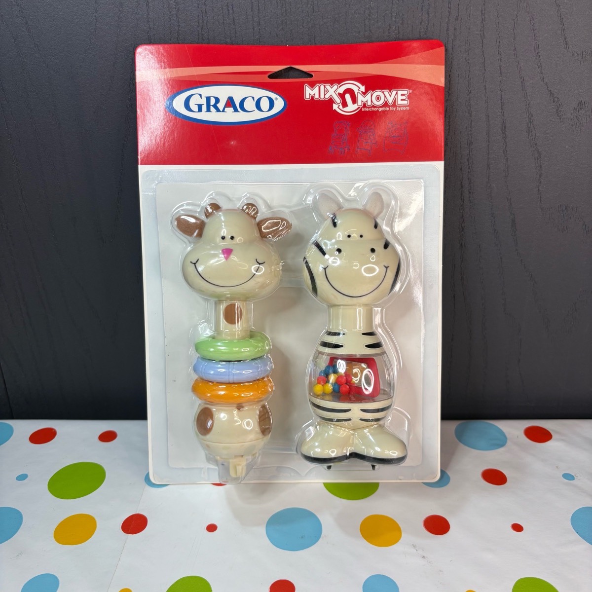 Graco Mix N Move Giraffe And Zebra Rattles - Great Fun From 3+ Months