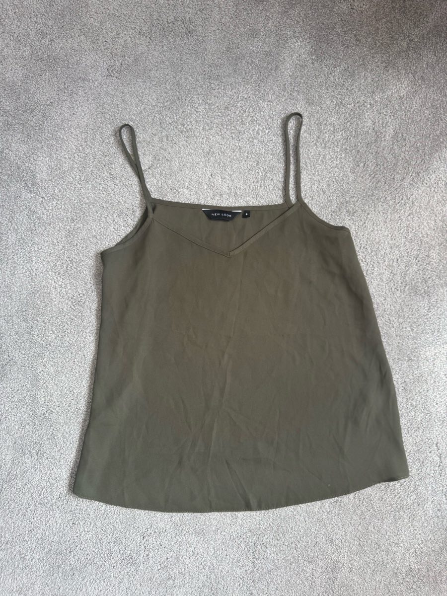 New Look Olive/Khaki Green Camisole/Vest Top - Size 8