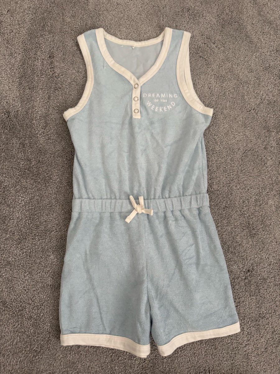 George Girls Sleeveless Blue Romper 5‑6 Years • Summer Playsuit