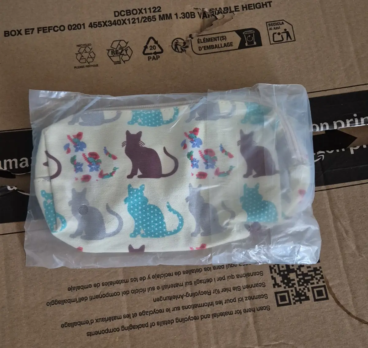 Cat Patterned Pencil Case/Make up bag