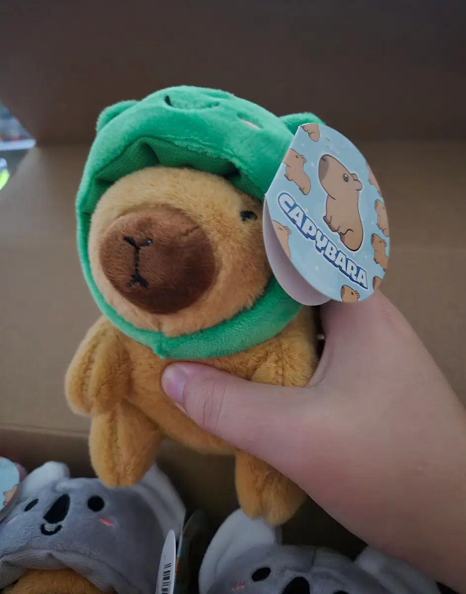 Capybara Plush With Frog Hat