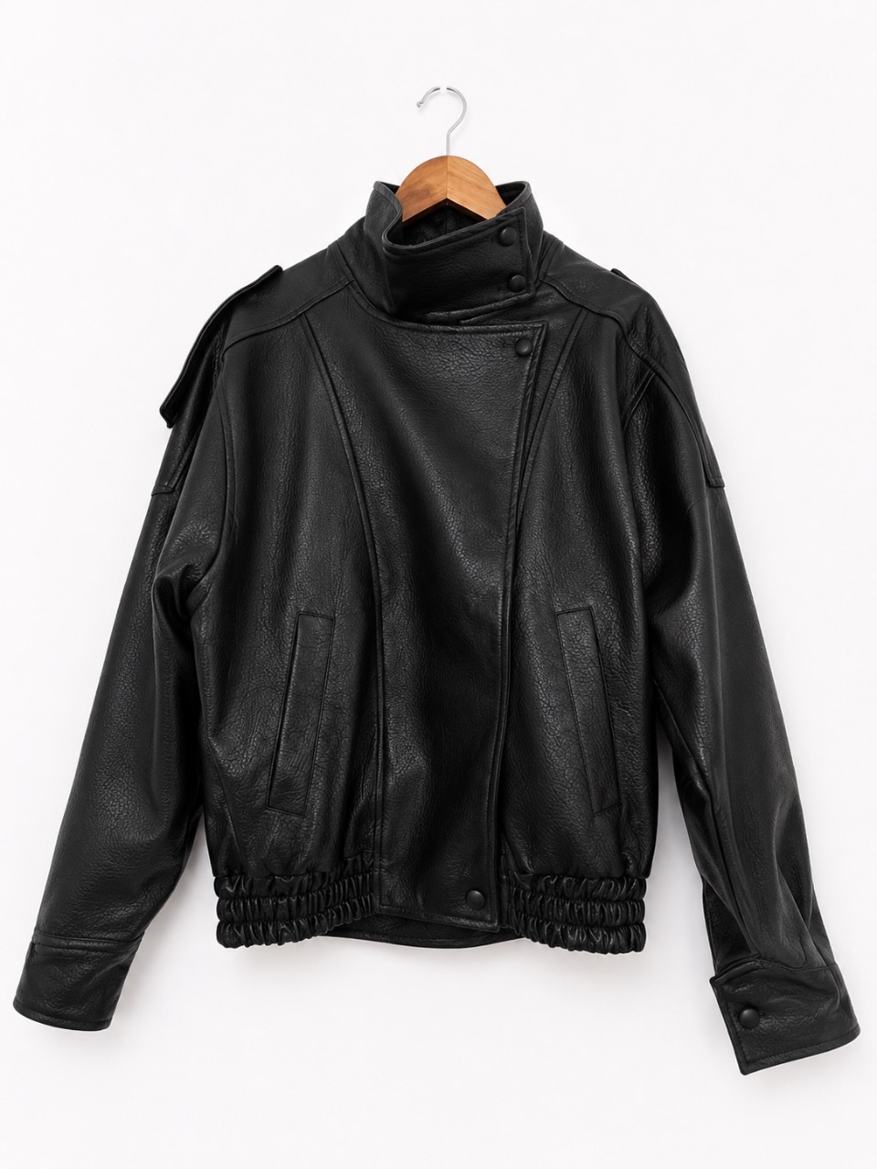 Black faux leather XS