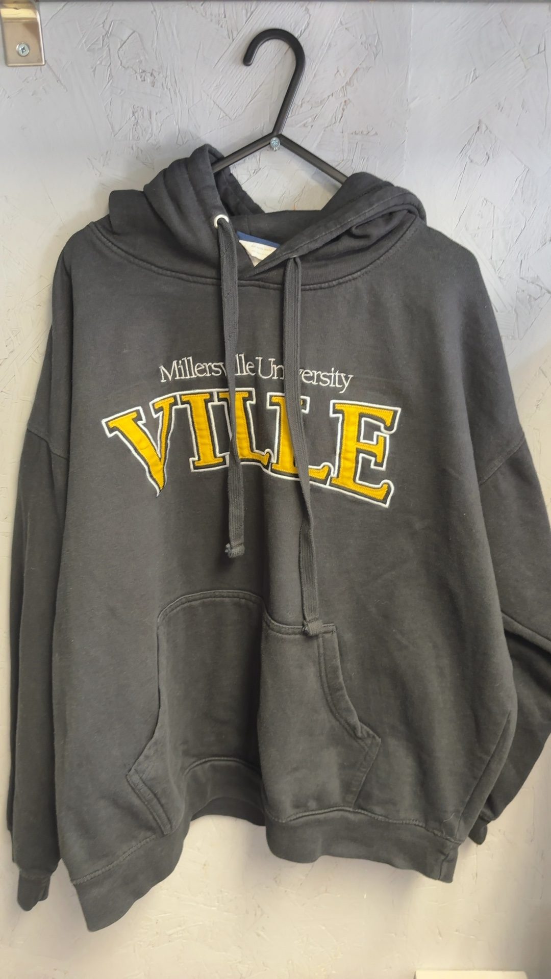 Millersville University Charcoal Grey Hoodie Large Cotton Blend Good condition