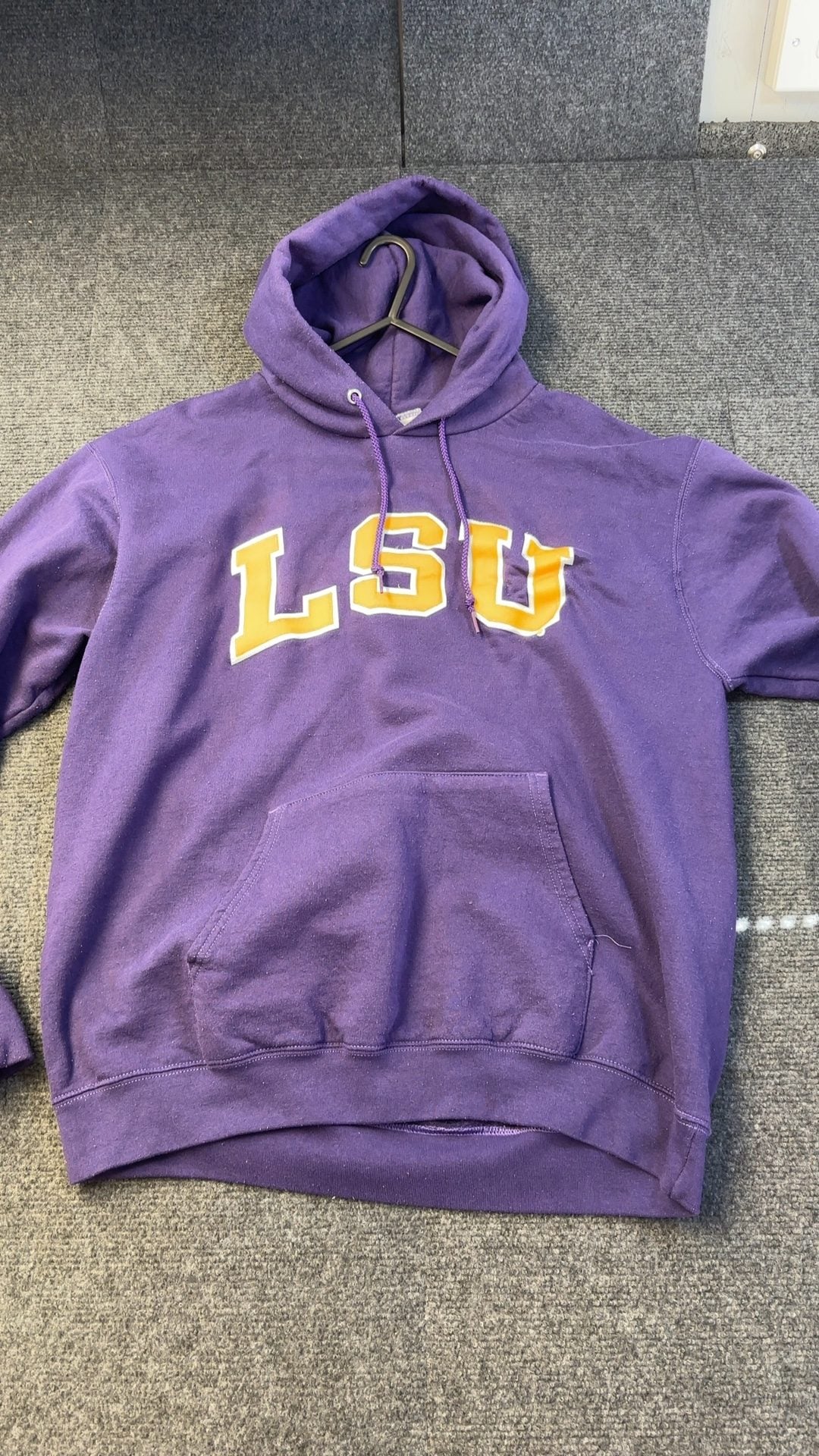 Champion Purple LSU Hoodie Medium Cotton Polyester good condition