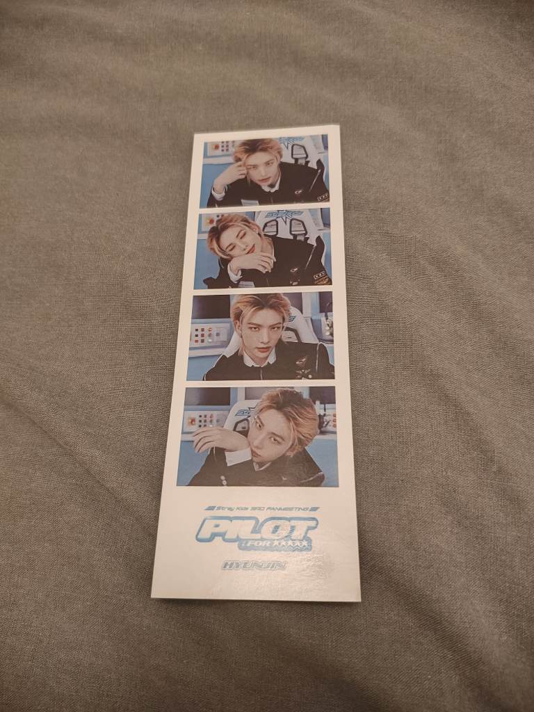 Stray Kids 3rd Fanmeeting Pilot Double Sided Photo Bookmark Skz hyunjin