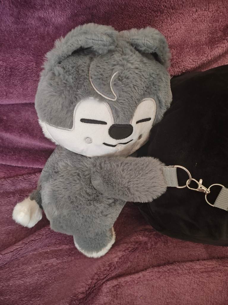 Stray kids plush skzoo cuddle bag wolf chan bang chan dominATE celebrATE