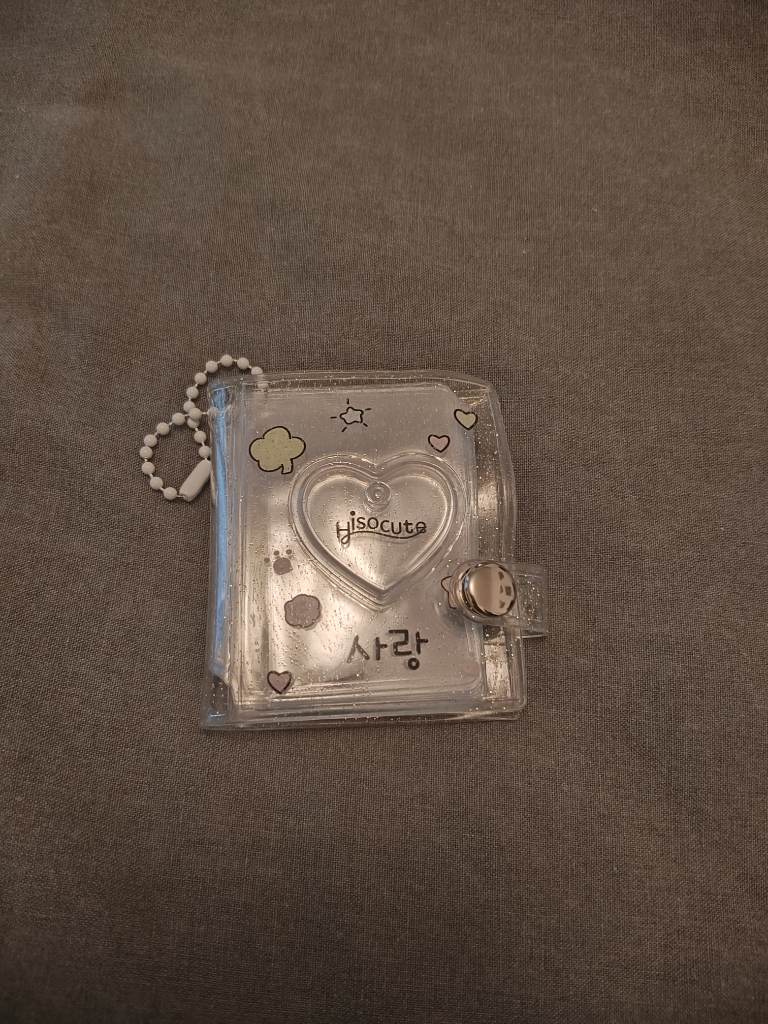 Cute ID size photo binder keyring clear glitter kpop skz BTS ateez