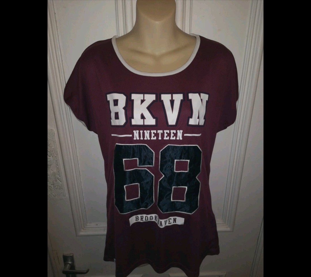 Brookhaven American Football Style T-shirt Red Short Sleeve Size 10
