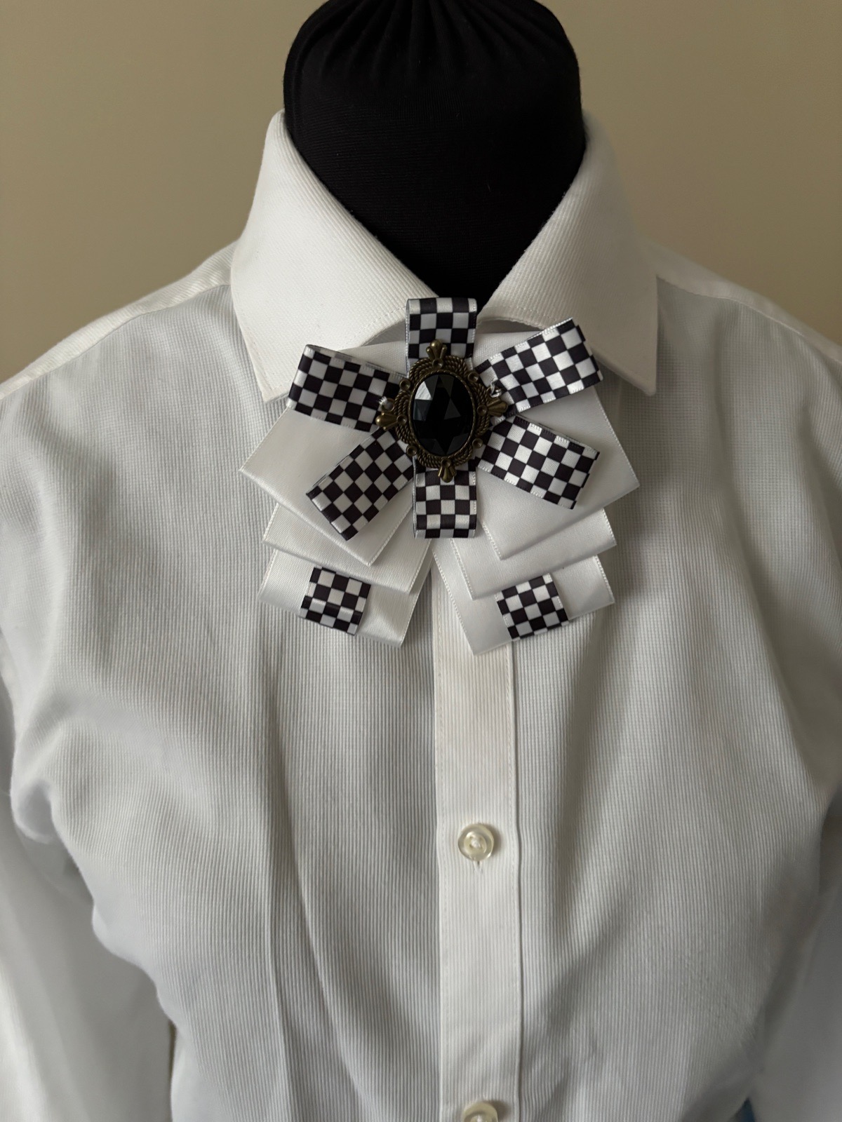 Black and white bow tie
