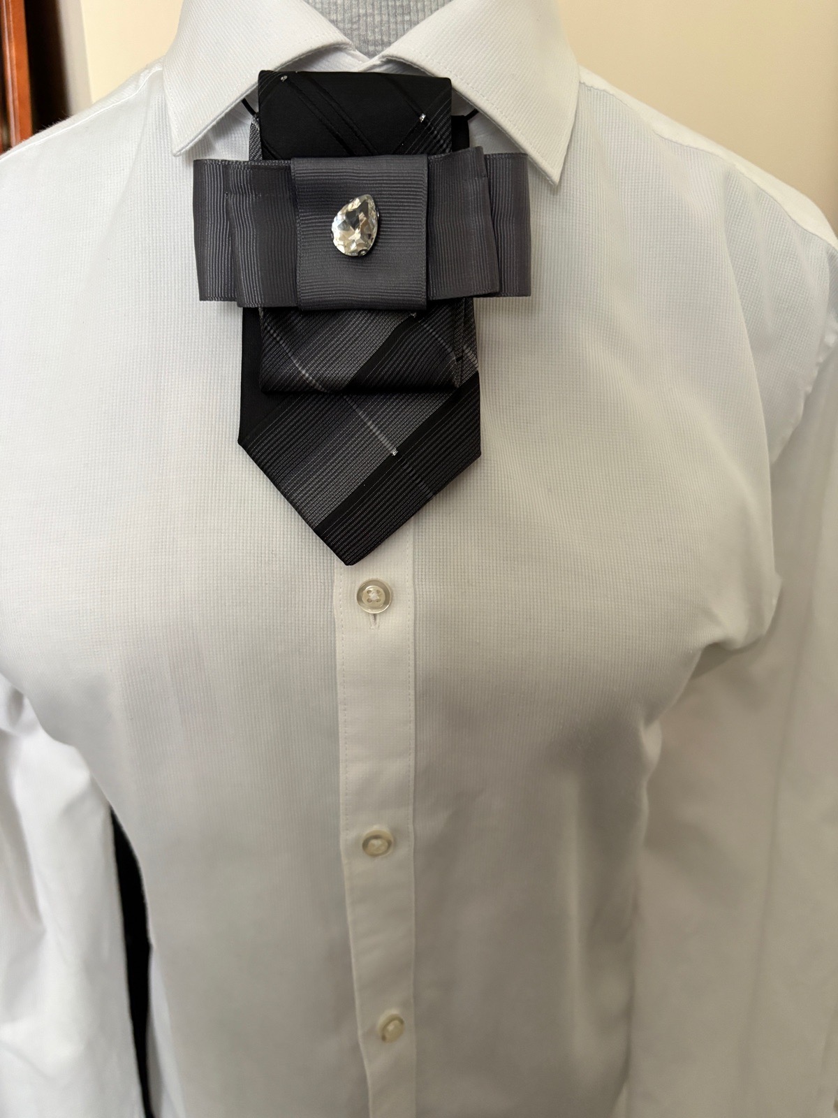 Unique Black and grey bow tie