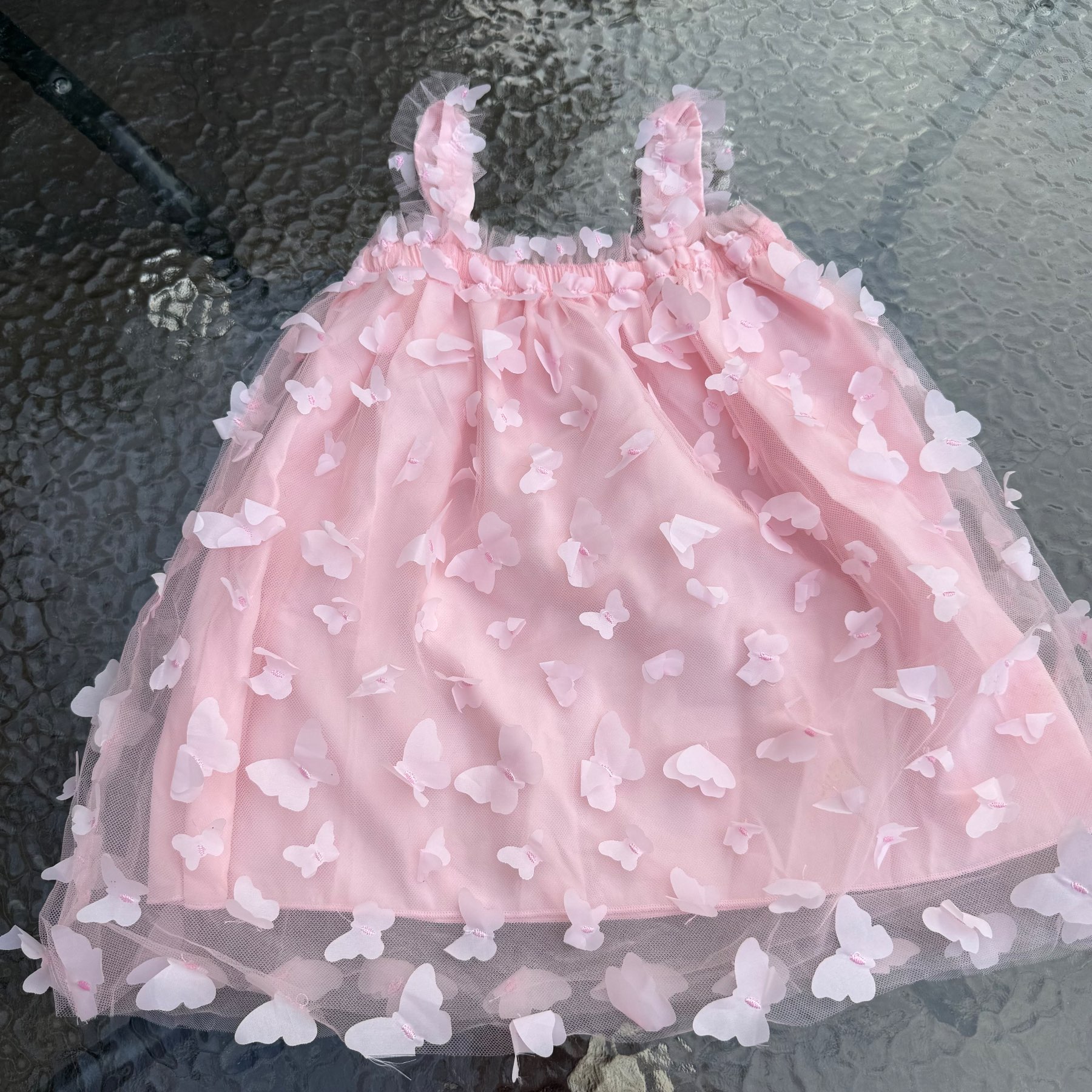 3 years 3D butterfly pink dress for birthdays