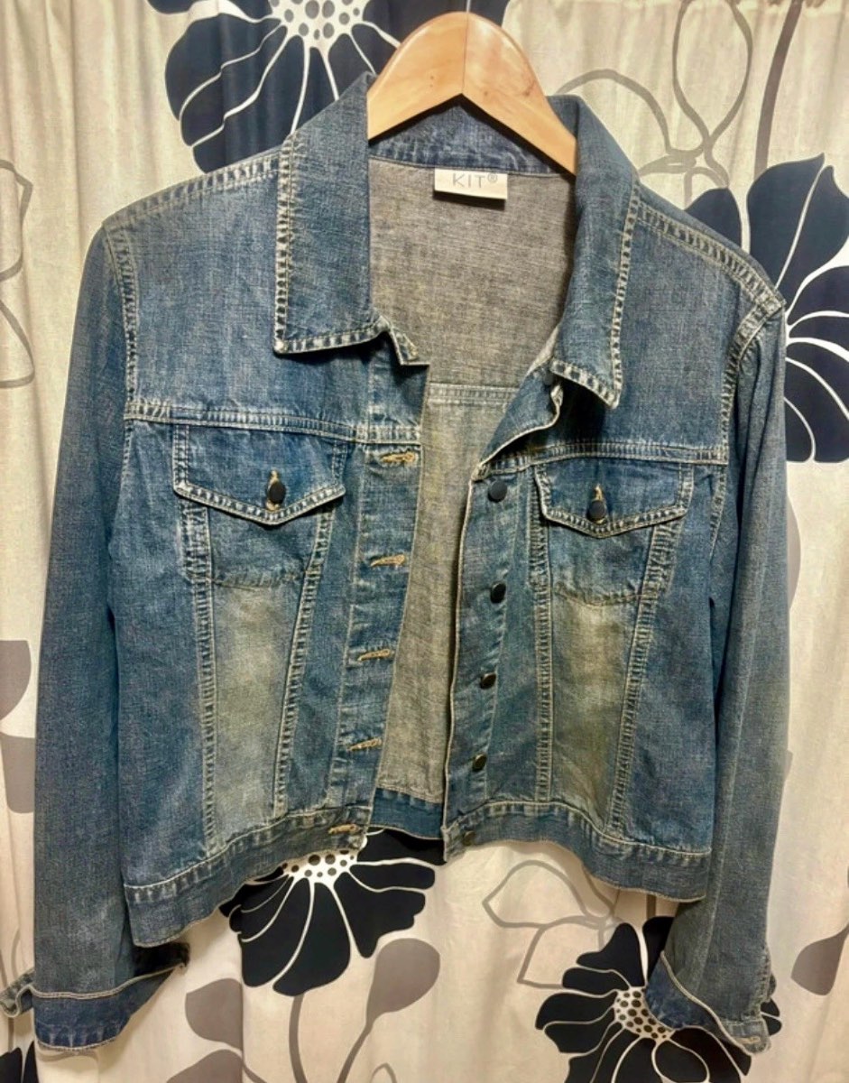 Gorgeous KIT Vintage Distressed Style Denim Jacket One Size 14 16 Summer