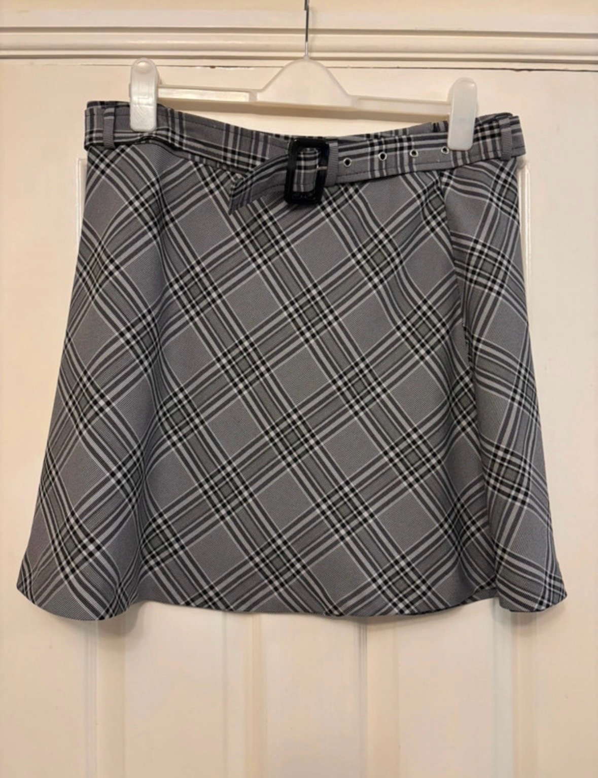 Belted skirt black/white/grey size 16