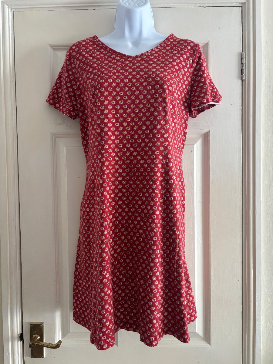 Vintage Laura Ashley red patterned dress size Large