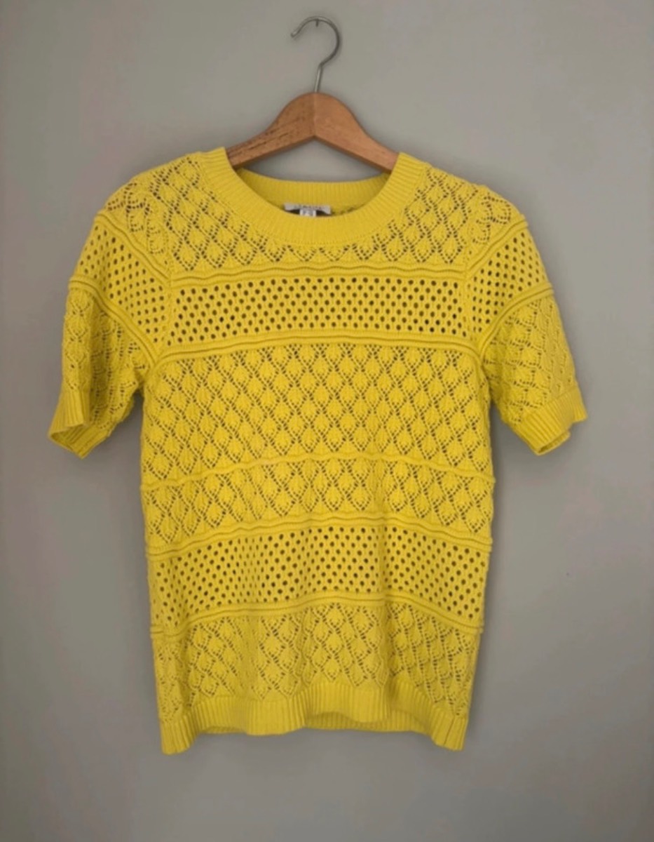 Yellow crotchet style summer jumper