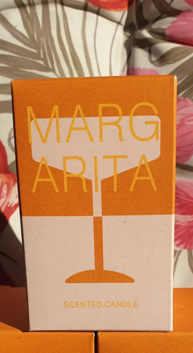 Margarita novelty candles in orange glass jars