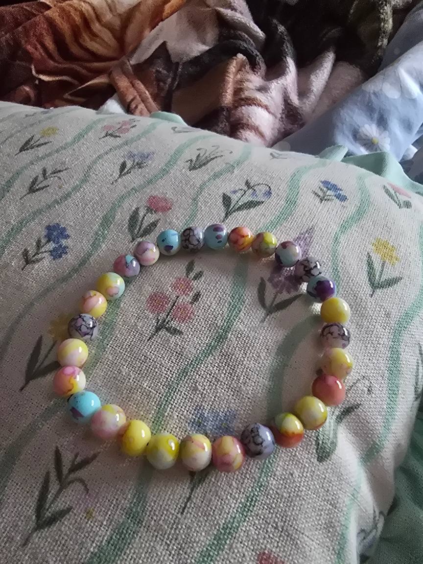 Multicoloured beaded bracelet