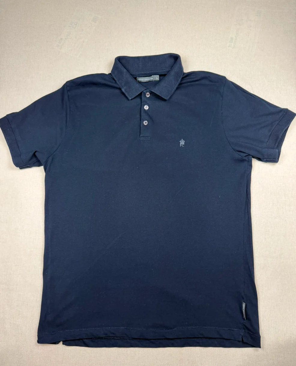 French Connection FC Crown Logo Polo Shirt – Navy Blue – XL