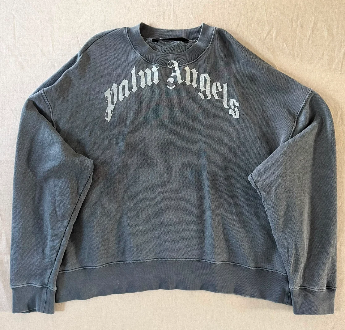 Palm Angels Logo Sweatshirt – Grey – XL – Oversized Fit