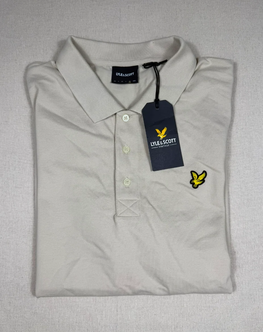Lyle & Scott Vintage Polo Shirt – Stone/Cream – XL – New With Tags