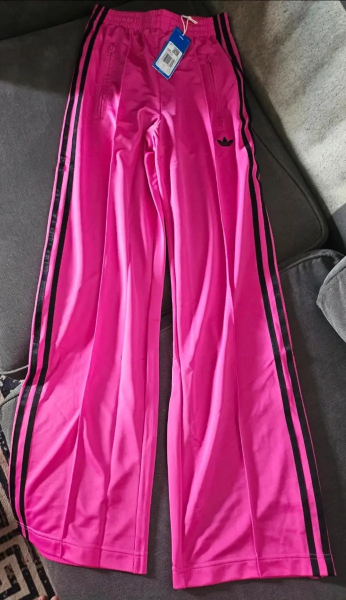 Adidas Originals Firebird Fuchsia Wide Leg Track Trousers XXS | Retro Y2K Sportswear