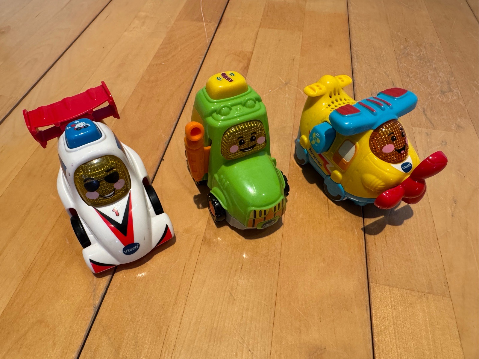 VTech Toot-Toot Drivers Vehicle Bundle x3 - Race Car, Tractor & Aeroplane - Excellent