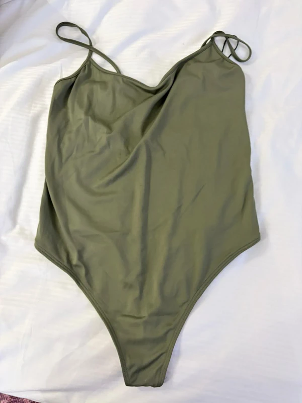 Brand New With/out Tag Khaki Olive Green High-Leg Swimsuit Size XL