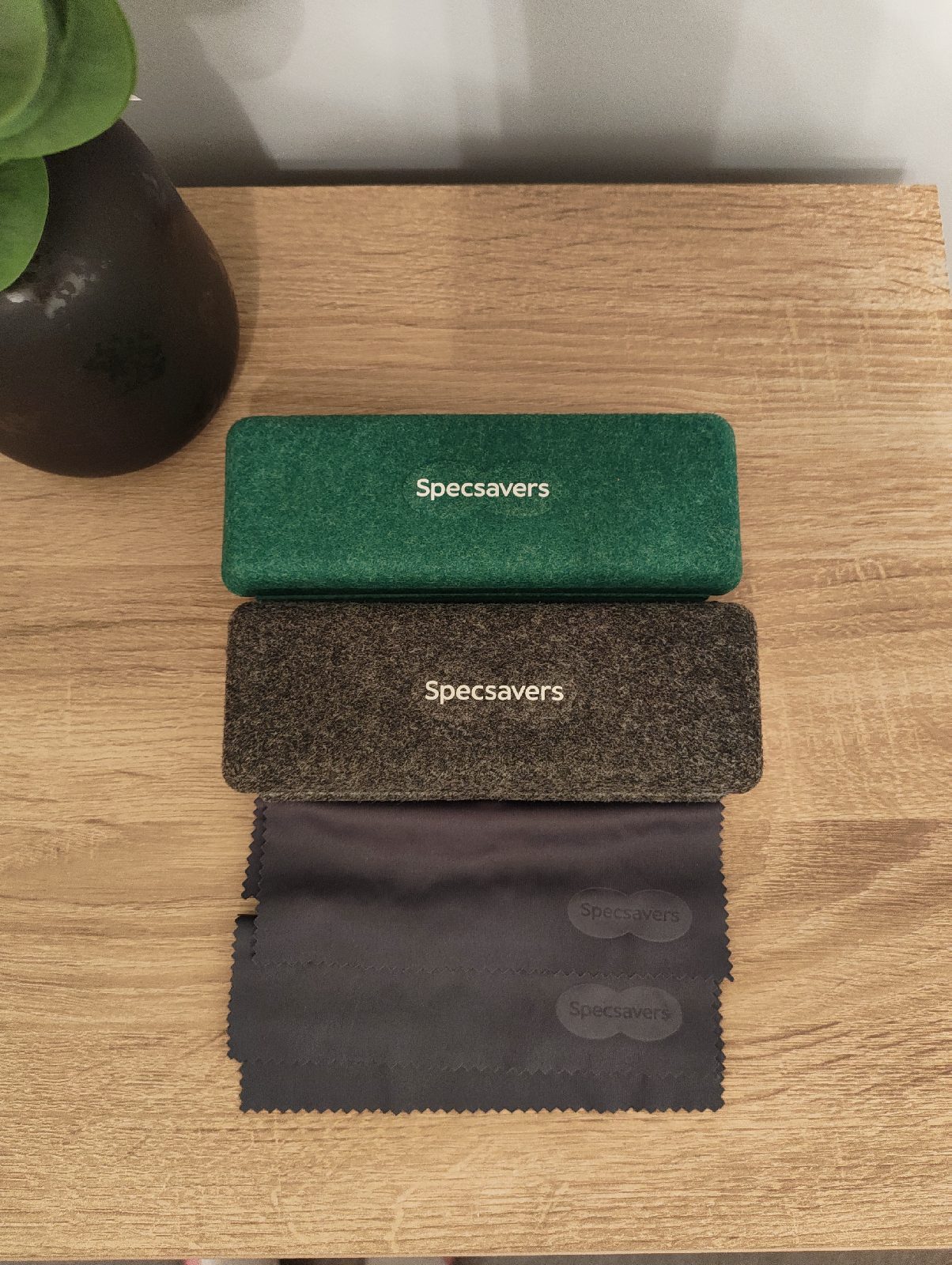 Two Green/Grey Specsavers Glasses Cases