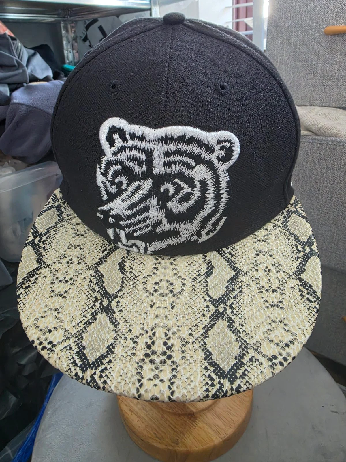 '47 Brand Boston Bruins Vintage Hockey Snapback Hat - Snakeskin Brim