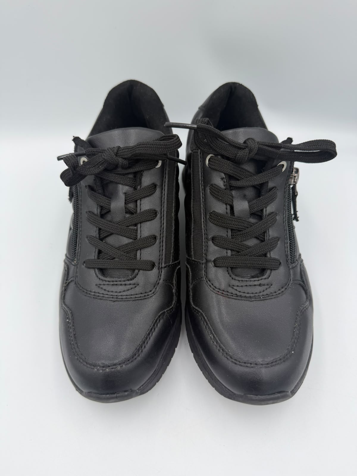 Lilley & Skinner Black Trainers UK 5 EU 38 Side Zip Lace Up Chunky Sole