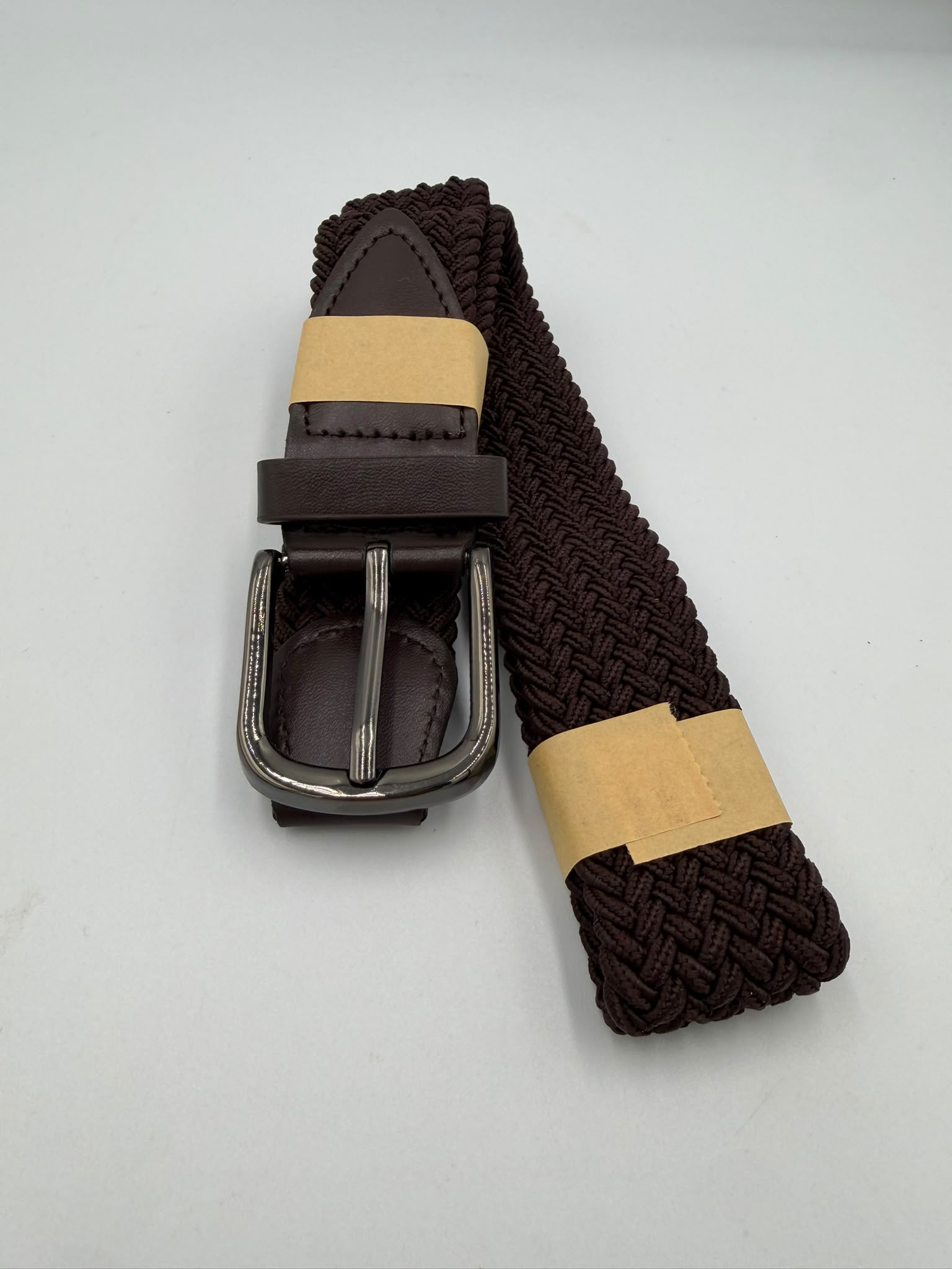 Kids Brown Stretch Elastic School Belt Age 4–12 Adjustable Uniform Belt