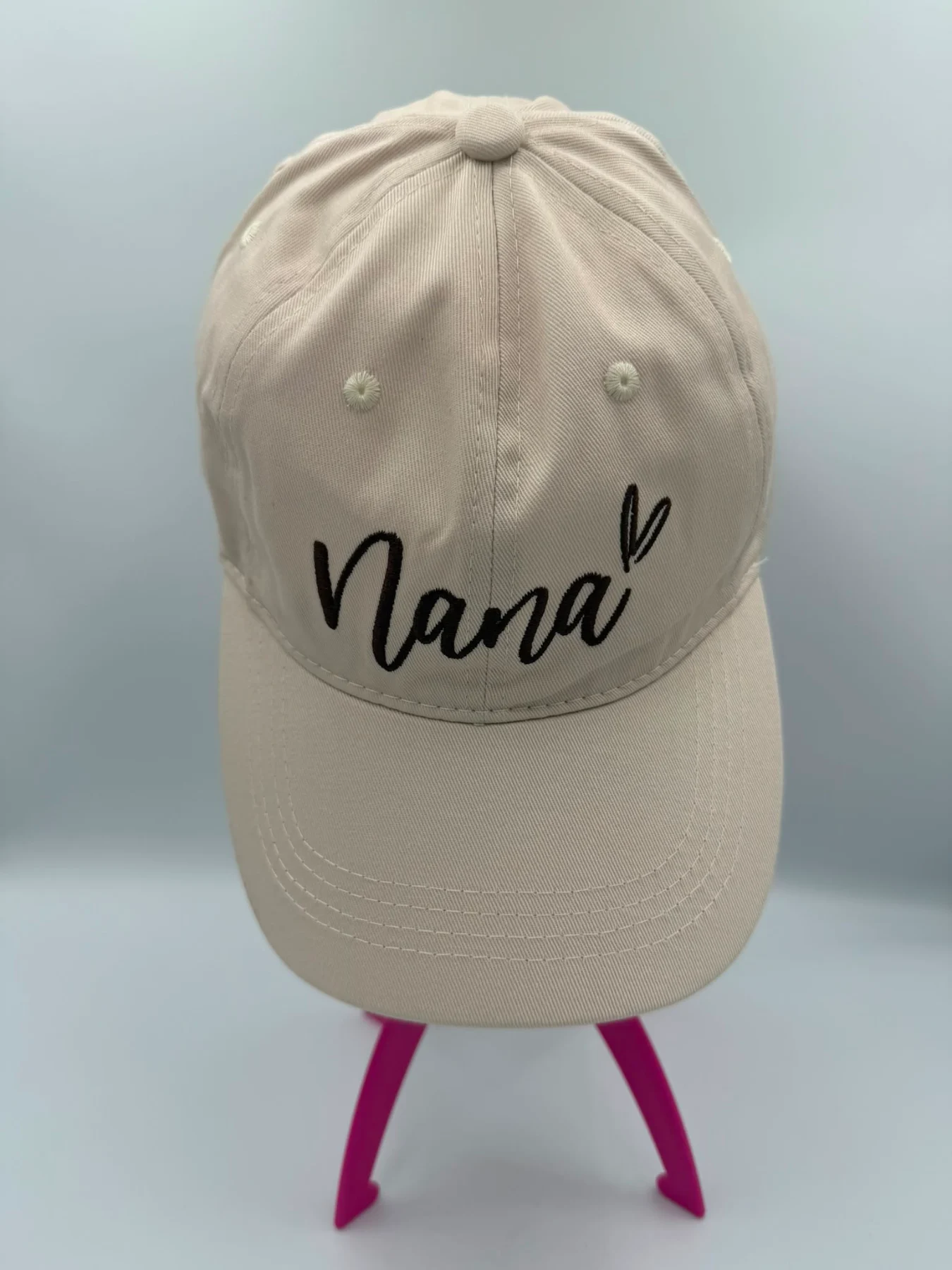 Nana Beige 100% Cotton Baseball Cap Embroidered Adjustable Brand New