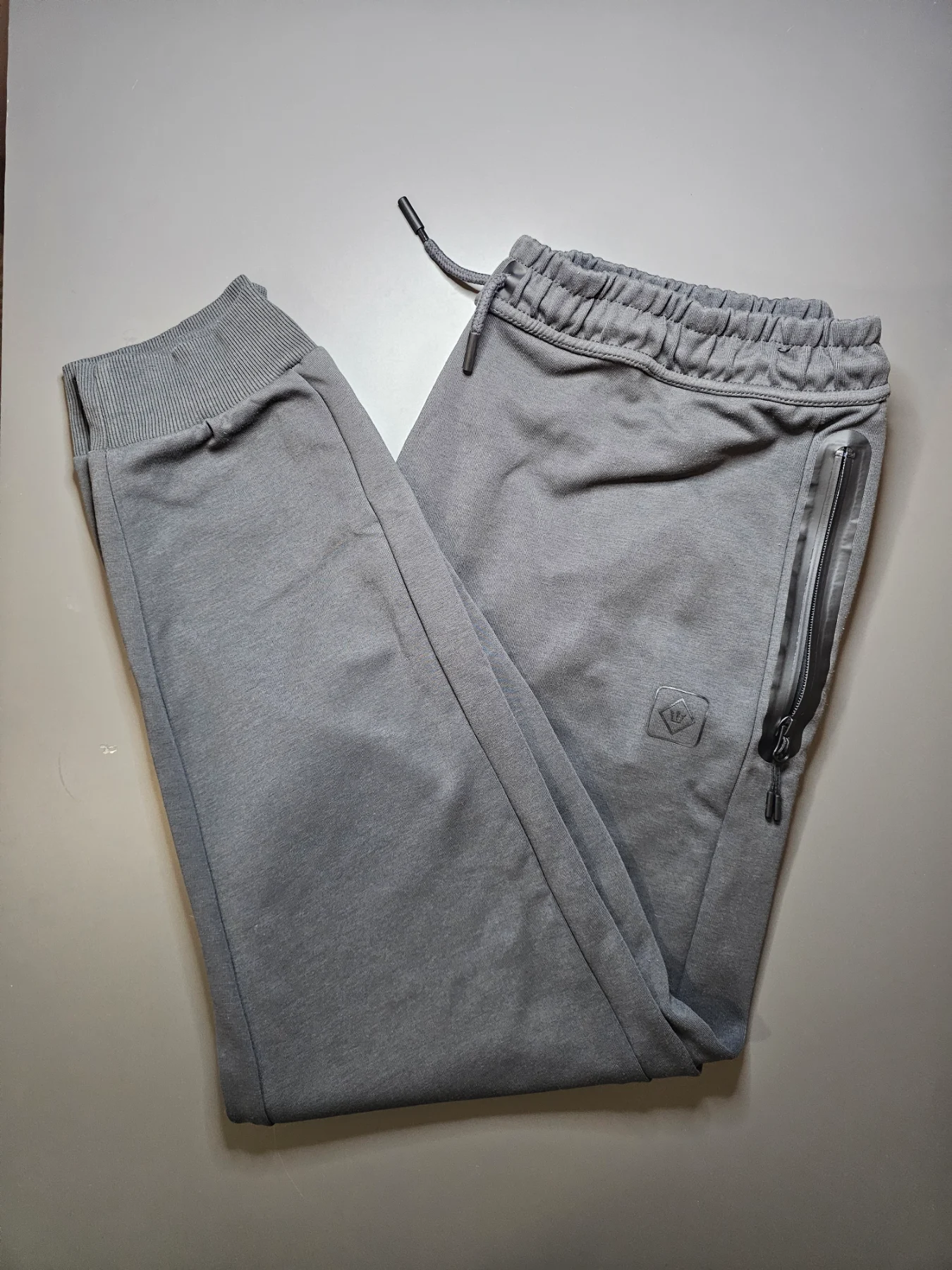 NEXT Men's Grey XL Jogger Trousers Cotton Jersey Drawstring Pockets Tapered