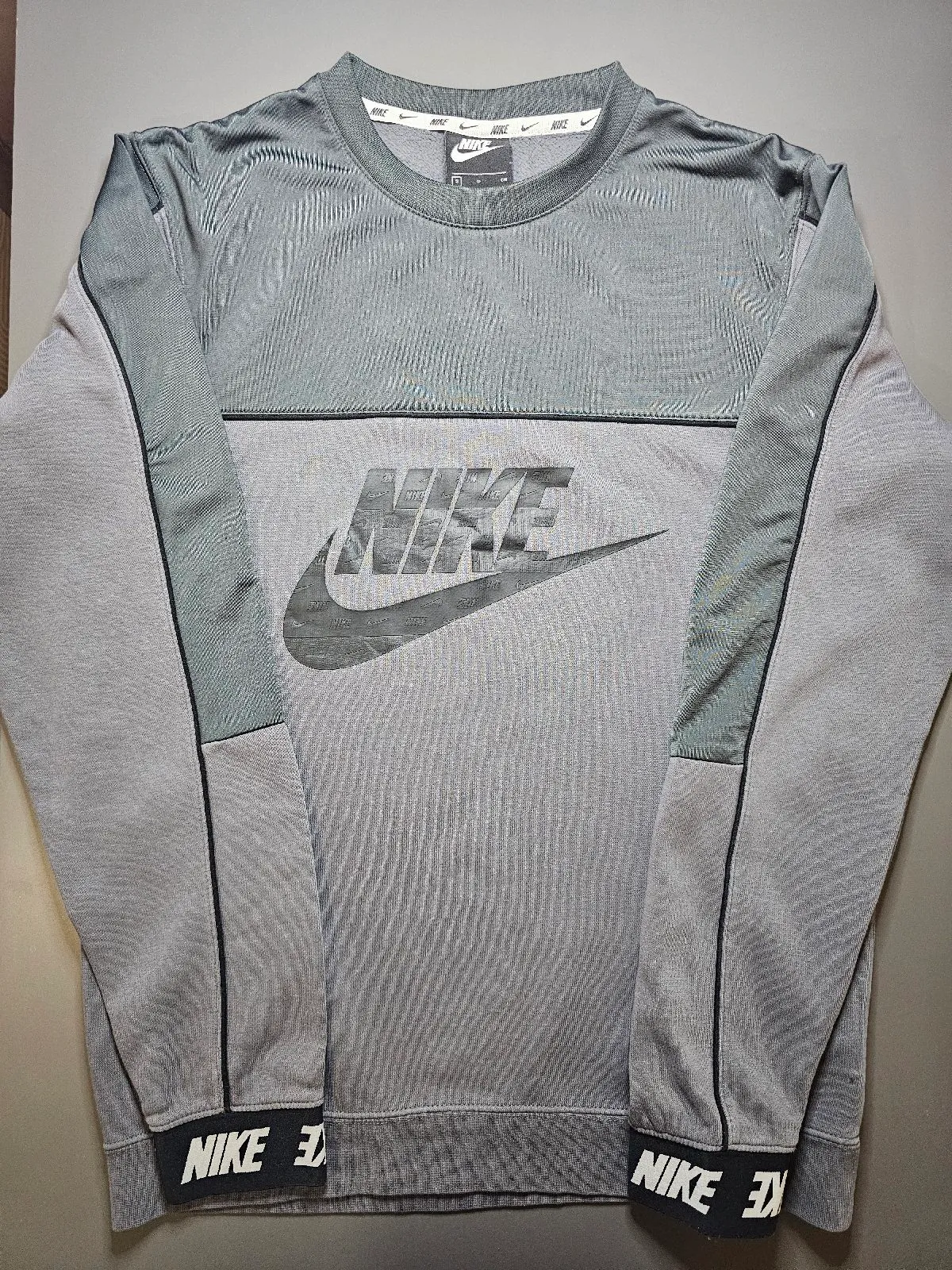 Nike Men's Crew Neck Fleece Pullover Sweatshirt Long Sleeve Grey S CW5383-021