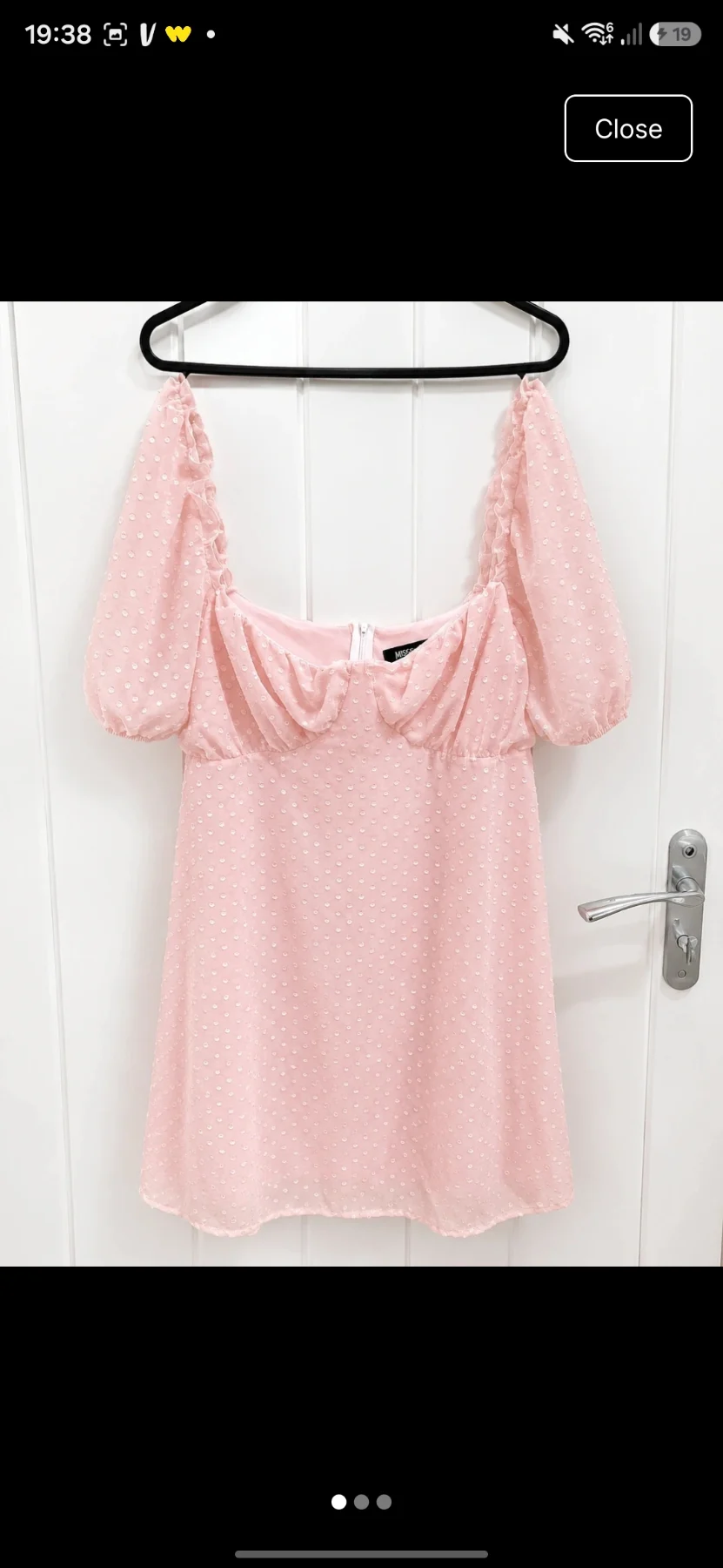 Missguided Blush Pink Dobby Mini Dress – UK 14