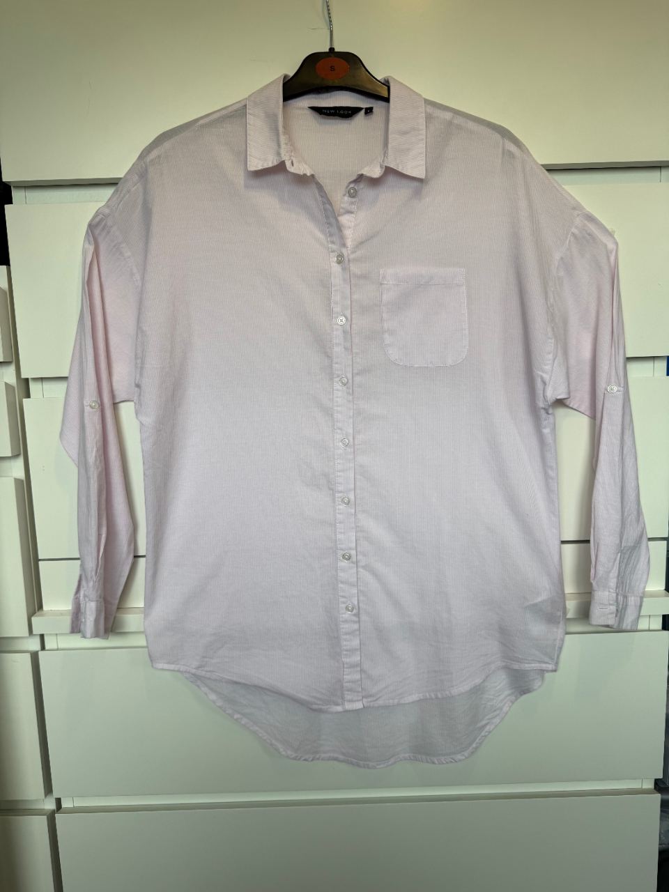 New Look Shirt Light Pink Size 8 100% Cotton