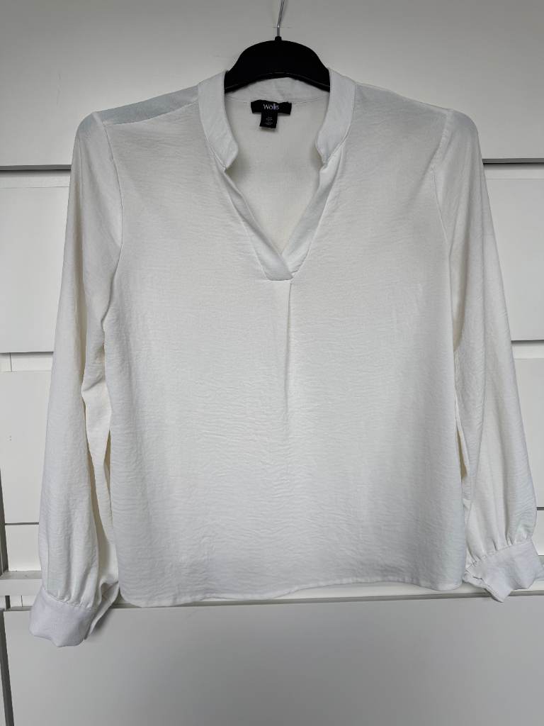 Wallis V-Neck Blouse - Cream - Size 8