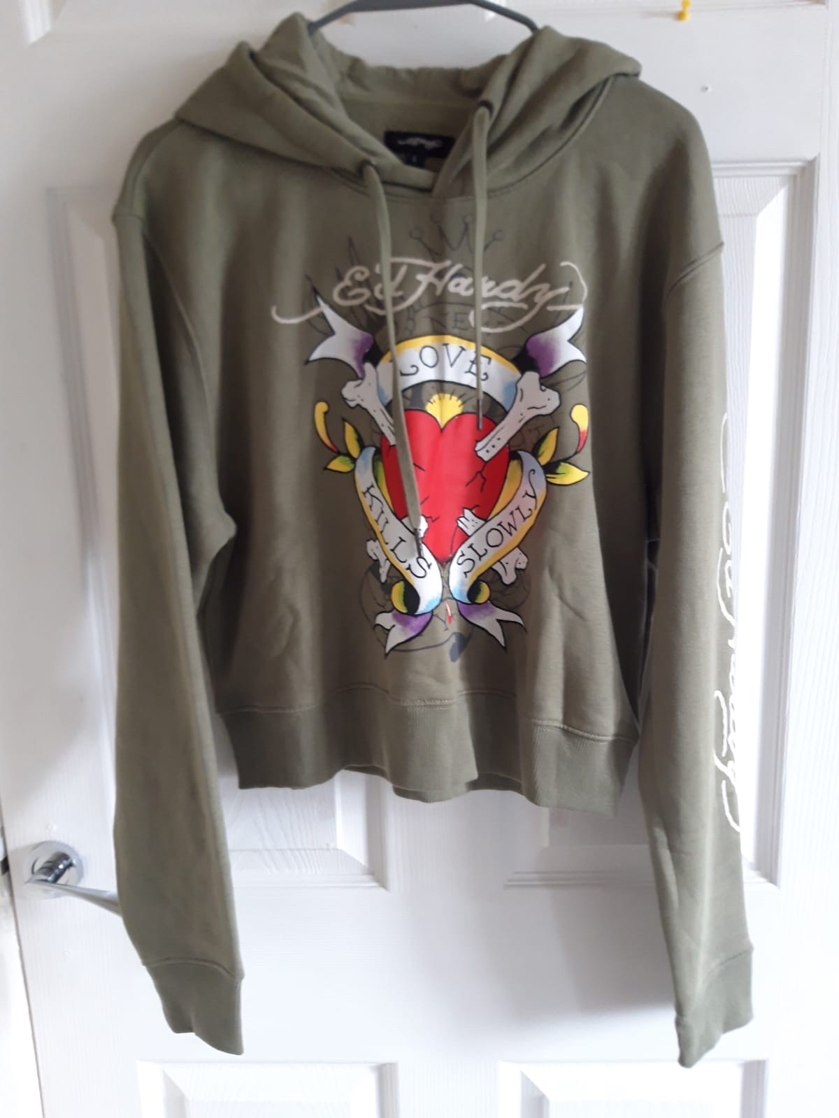 Ed Hardy Khaki Hoodie size Large