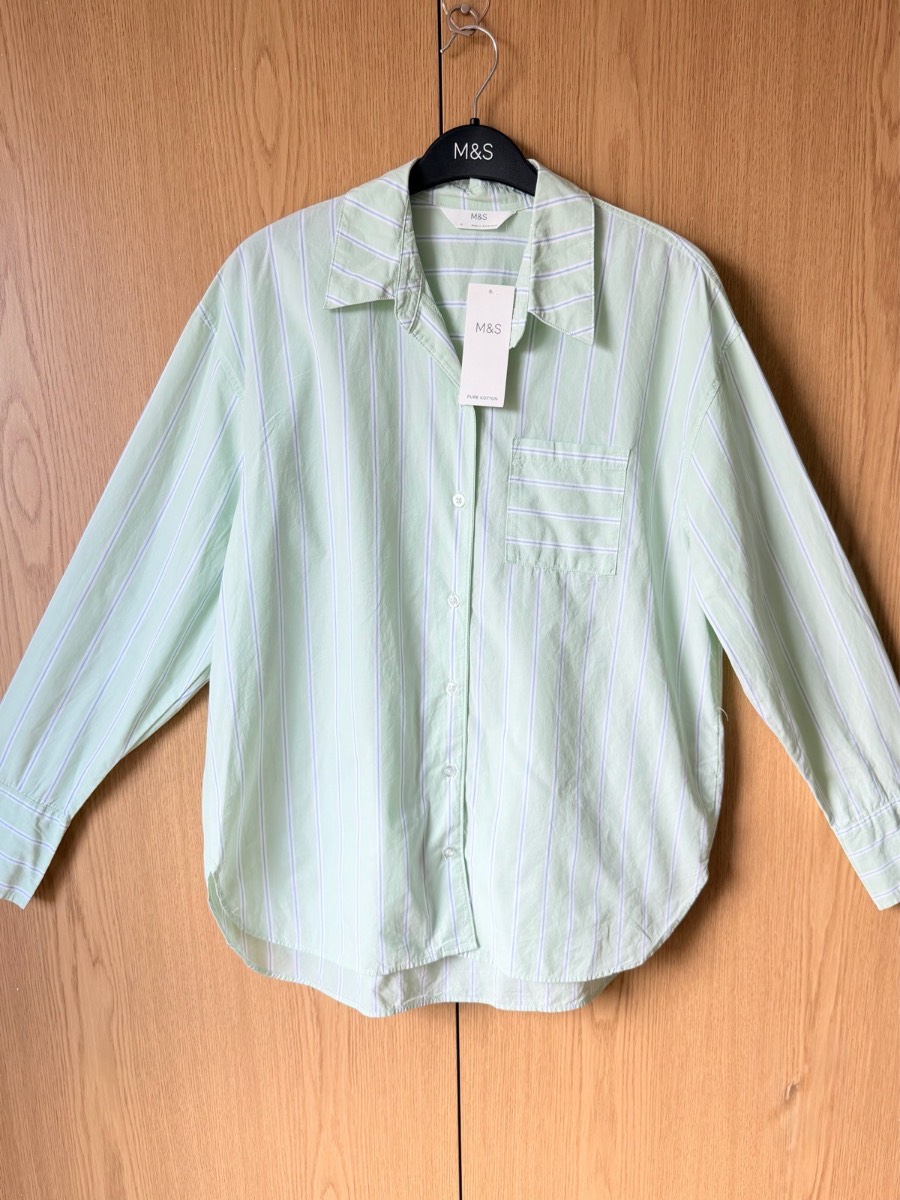 M&S Women oversized striped shirt, 10 uk ( fit upto 12 uk)