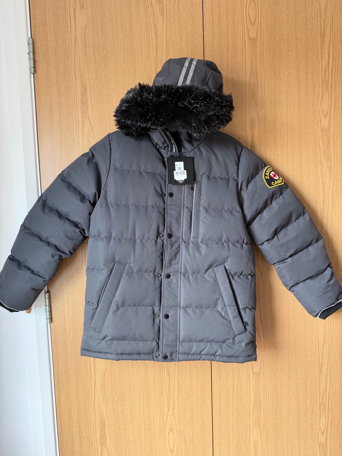 Zavetti Canada Oshawa Junior Puffer Jacket  greyHooded XL (14-15 Years) RRP £125