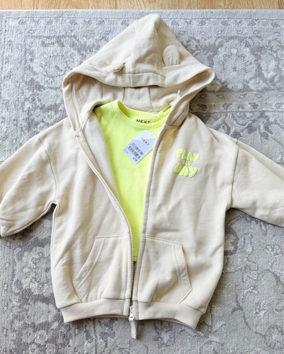 Next girls 2 pc hoodie and shirt, 18-24 months