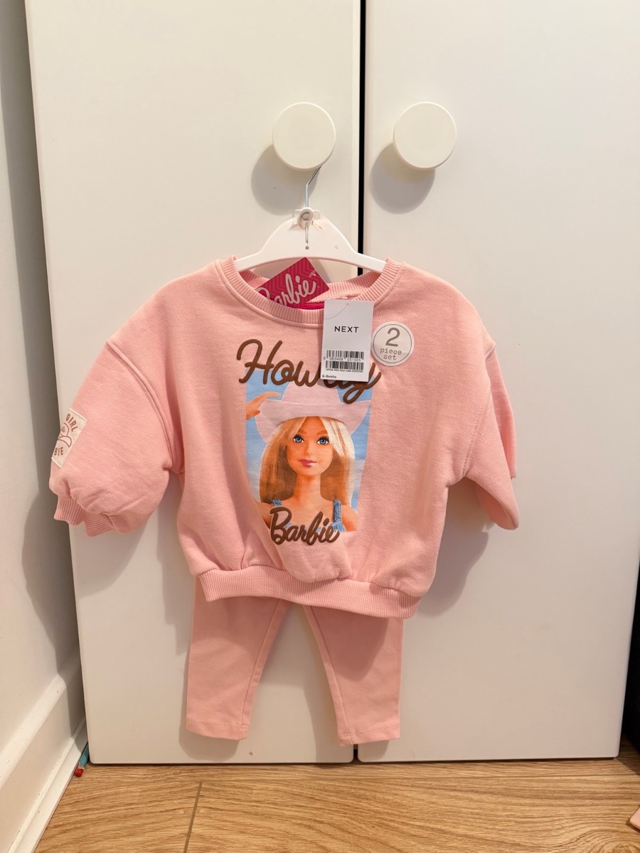 Next x Barbie sweat shirt and leggings, 6-9 months