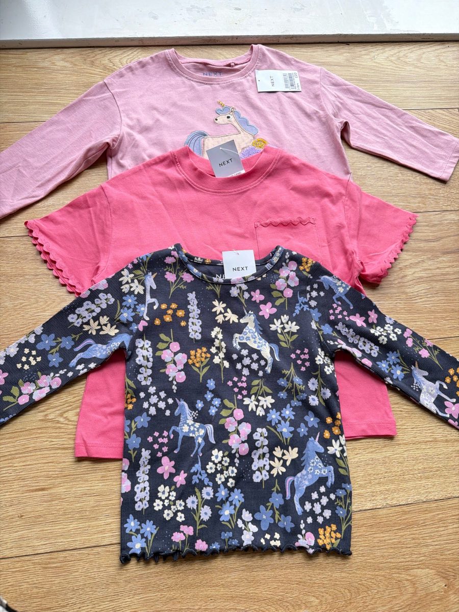 Next girls 3 long sleeves shirts, 2-3 years