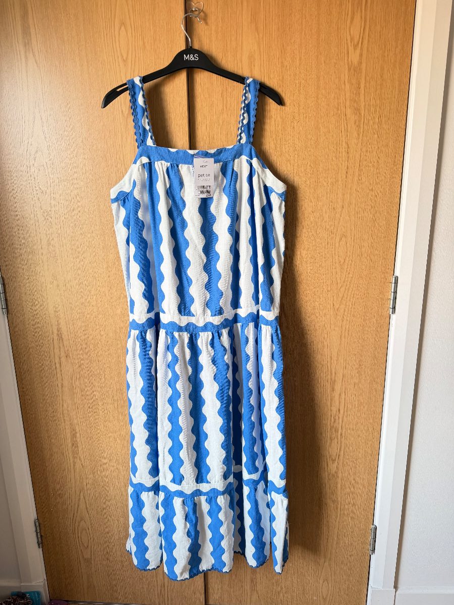Next Women Stripped dress, women sleeveless, size 16 petite