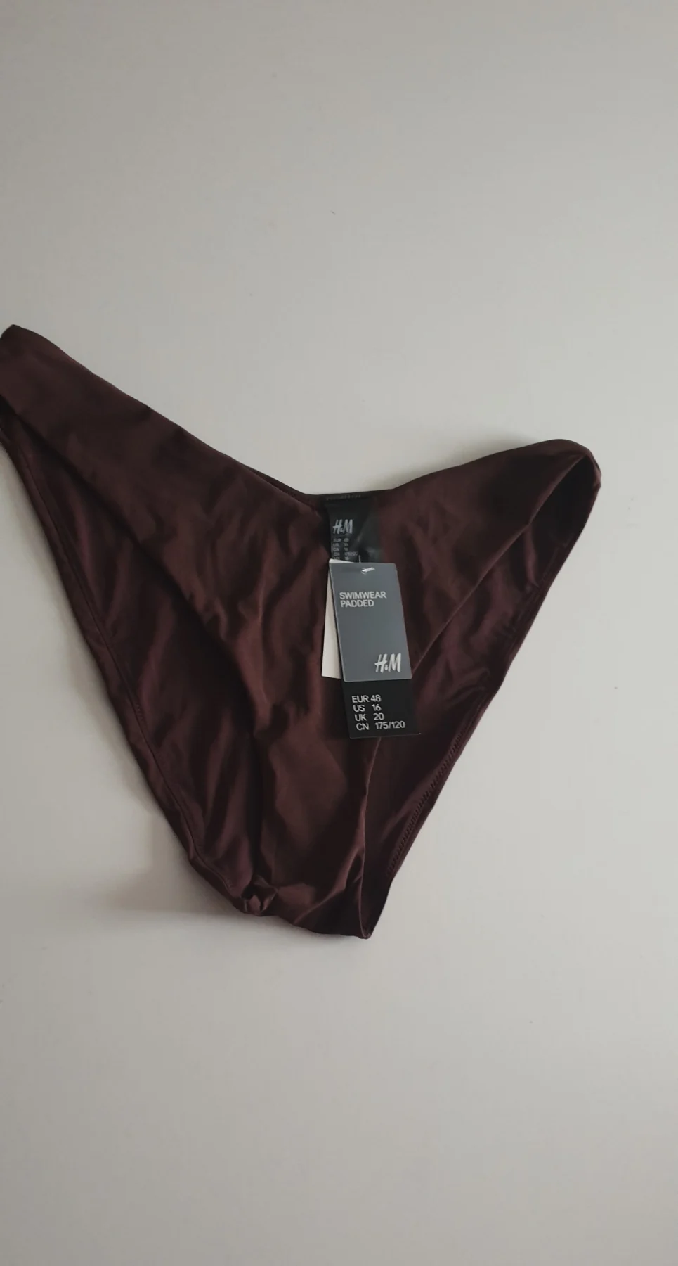Brown high cut bikini bottoms size UK 20